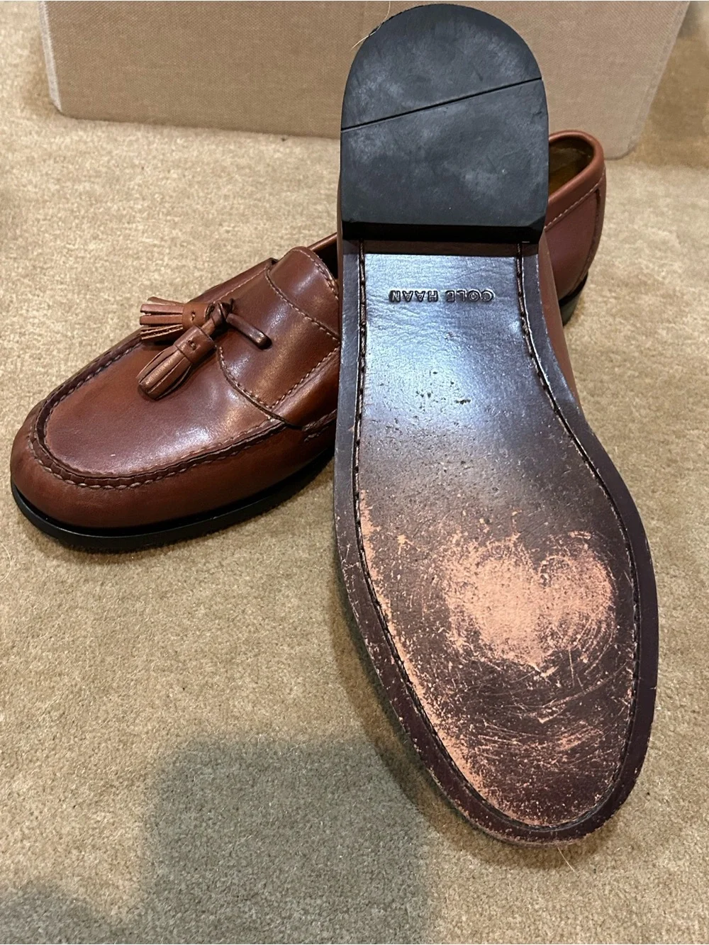 Cole Haan Brown Leather Tassel Loafers Size 12 D, Men's